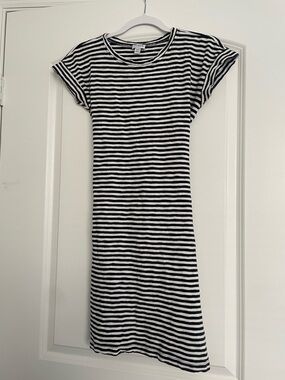 J. crew Striped Black and White Tee Dress